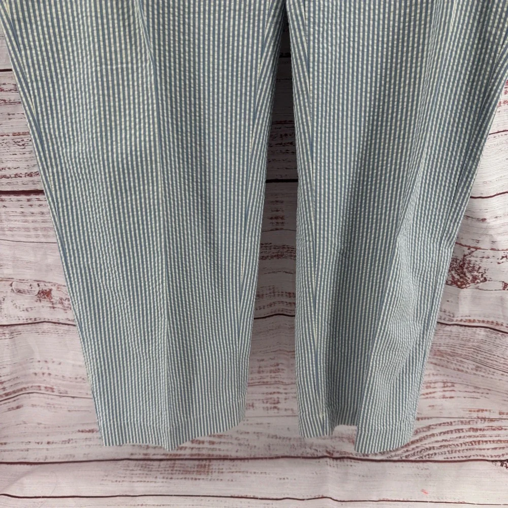 Polo Ralph Lauren Pants Mens 36x32 Seersucker Striped Blue White Cotton Chinos